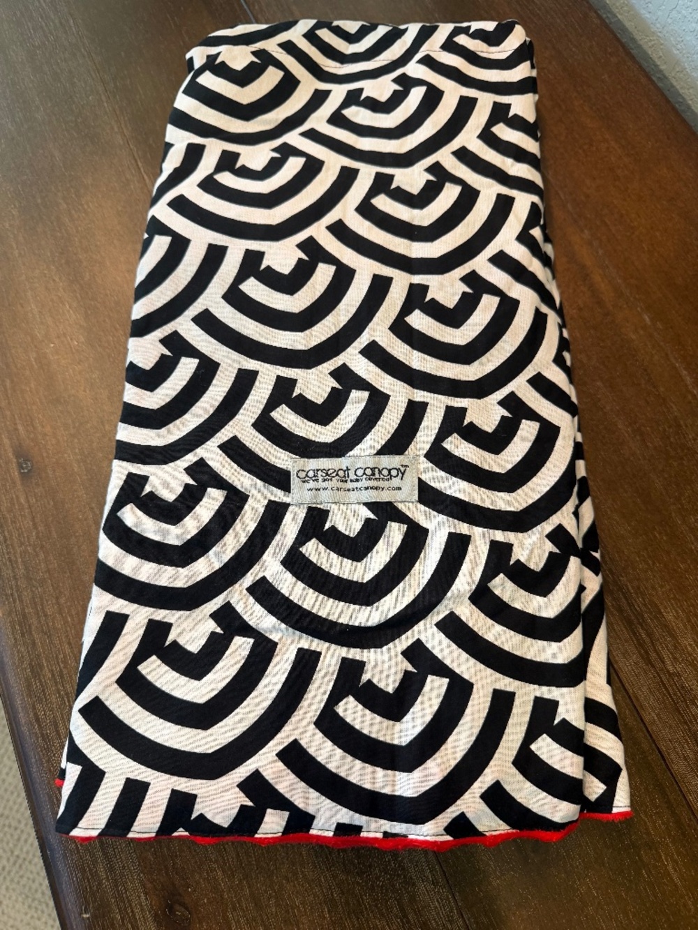 Car Seat Canopy Solomon White Black Red Minky Carseat Cover Chunky Buttons Baby